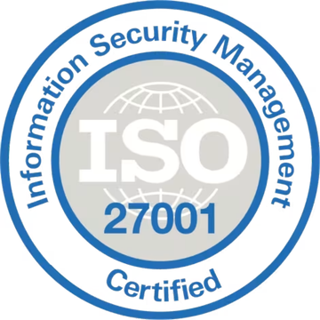 ISO/IEC 27001 Information Security Management certified